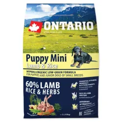 ONTARIO Puppy Mini jagnjetina in riž 2,25 kg