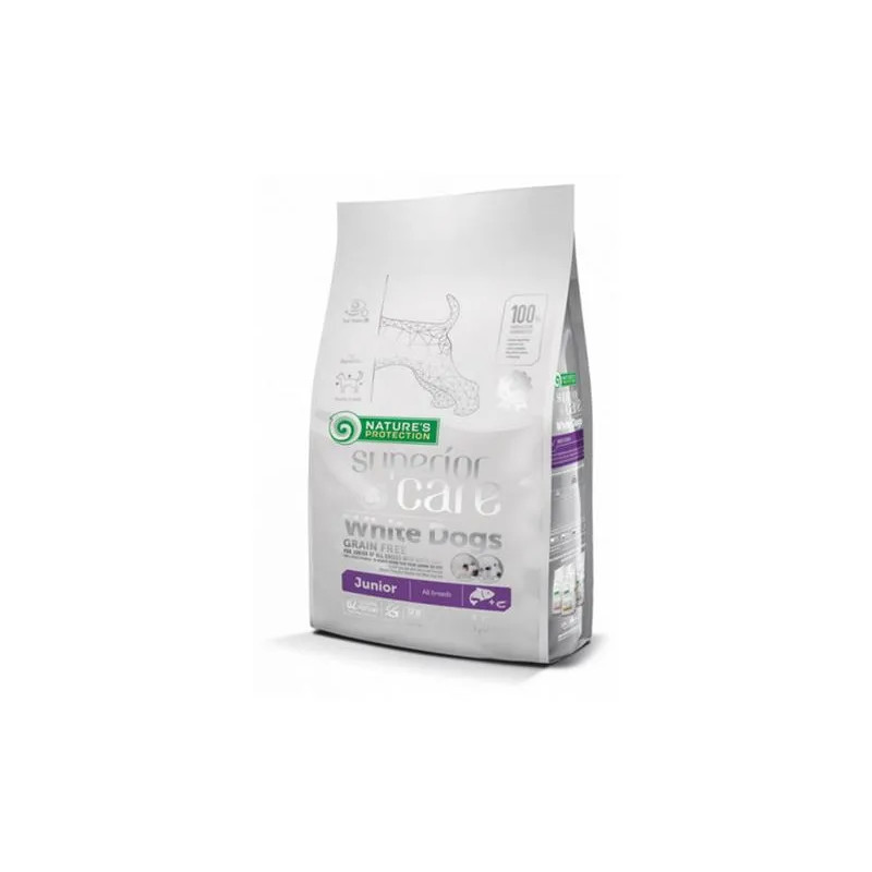 Natures P Superior care white dog GF junior salmon all breed 1,5 kg