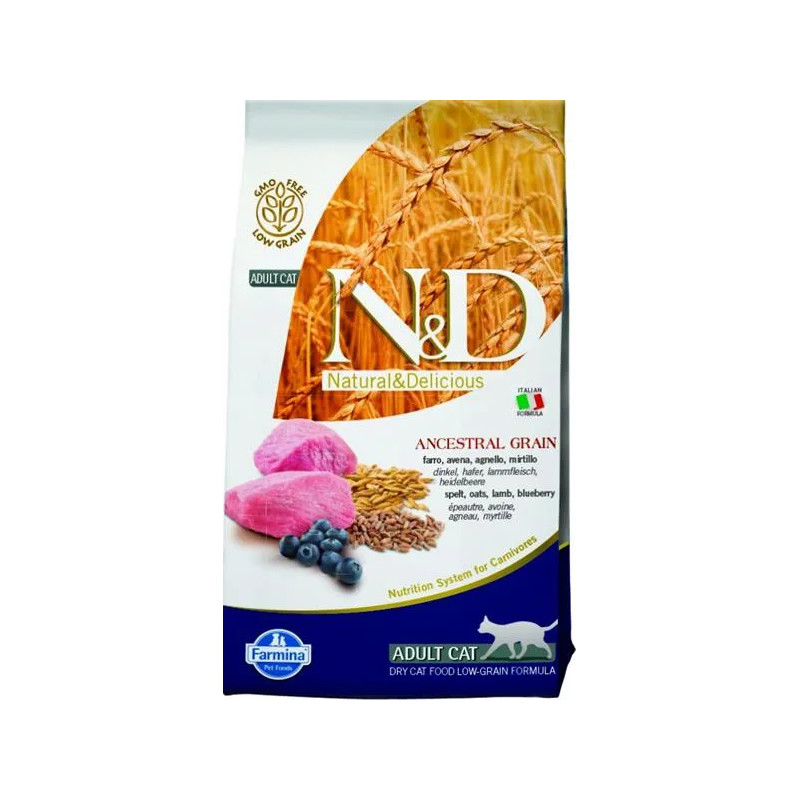 Farmina N&D cat AG adult, lamb, spelt, oats & blueberry 1,5 kg