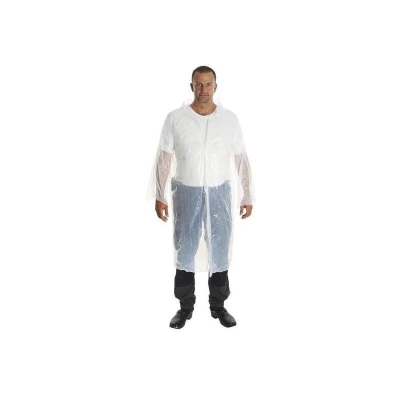 Plášť igelitový KRUTEX jednorazový, dĺžka 120 cm, biely