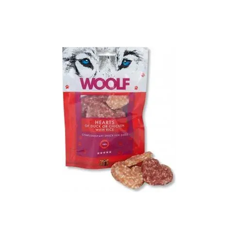 Poslastica Woolf Dog Duck & Chicken Hearts 100 g