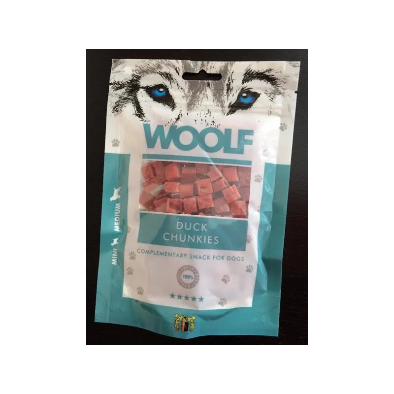 Priboljšek Woolf Dog Duck Chunkies 100 g