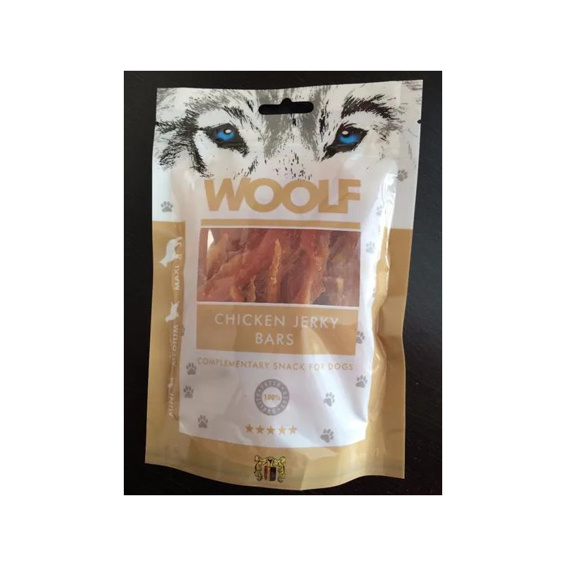 Priboljšek Woolf Dog Chicken Jerky Bars 100 g