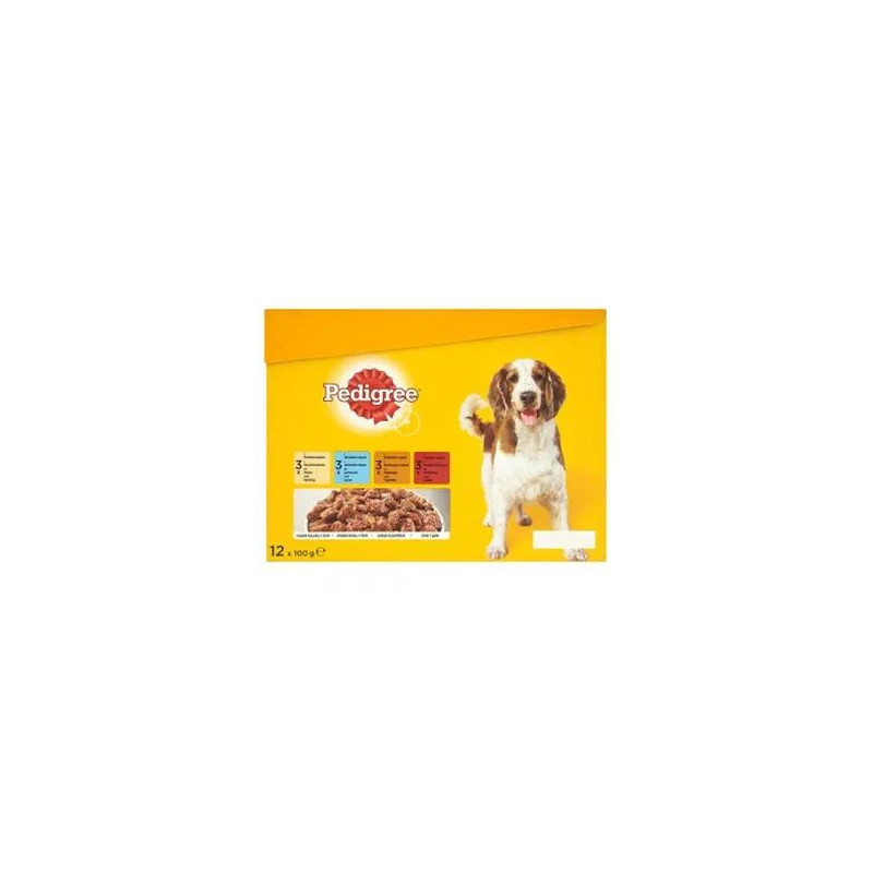 Mars PEDIGREE kapsička dog ADULT Multipack kura&jahňa&hydina&hovädzie v želé 12 x 100 g