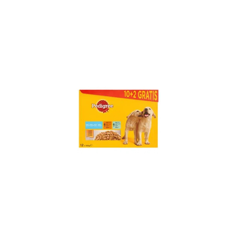 Mars PEDIGREE kapsička dog JUNIOR kuracie & jahňacie &  hydinové &  hovädzie s ryžou v želé 12 x 100 g