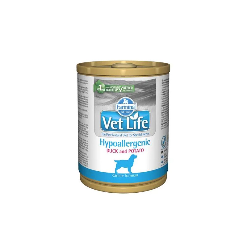 Farmina Vet Life dog hypoallergenic duck & potato konzerva 300 g