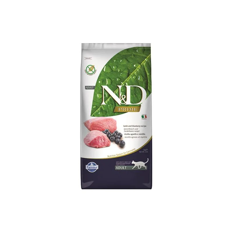 Farmina N&D cat PRIME (GF) adult, lamb & blueberry 5 kg