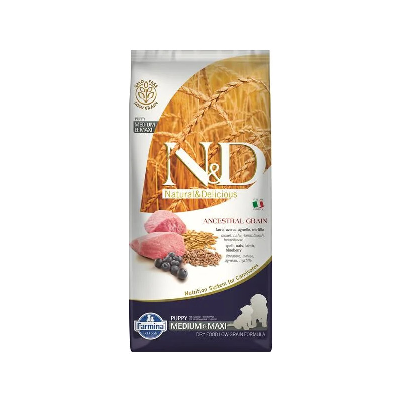 Farmina N&D dog AG puppy medium & maxi, lamb, spelt, oats