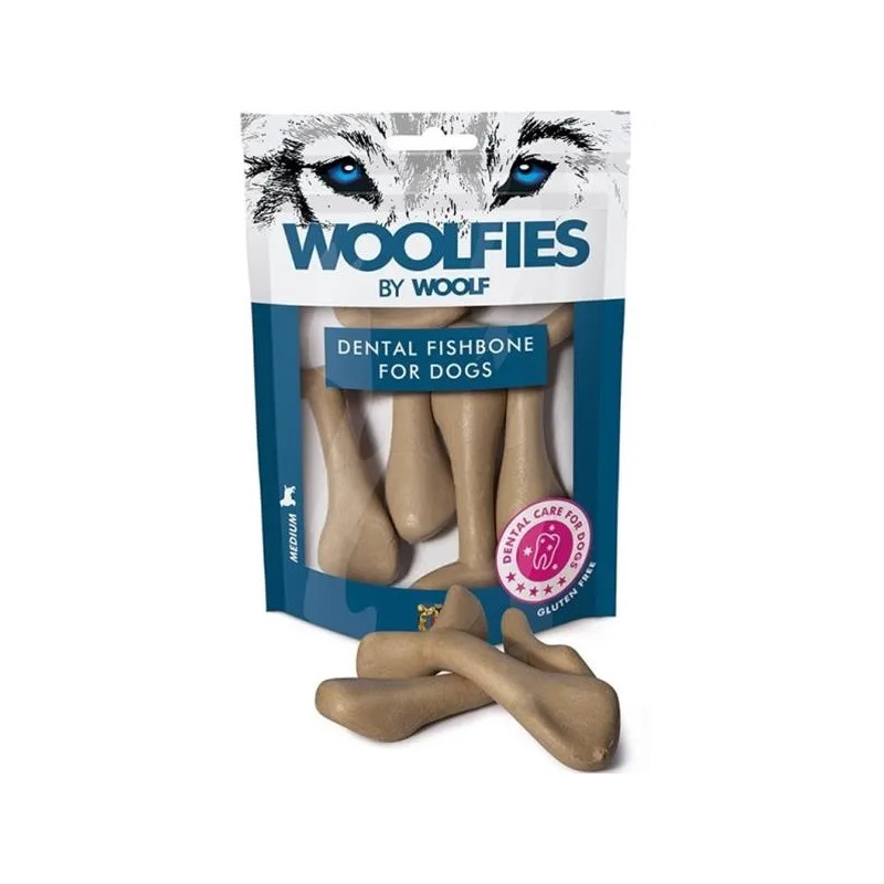 Pamlsok Woolfies Dental Fishbone M 200g