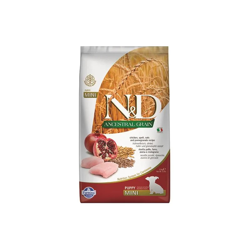 Farmina N&D dog AG puppy mini, chicken, spelt, oats & pomegranate 2,5 kg