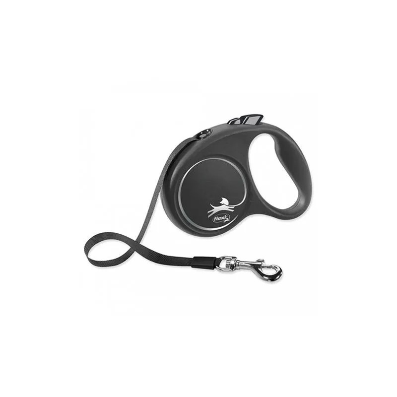 Vodítko Flexi Black Design páska L 5 m čierne (do 50 kg)