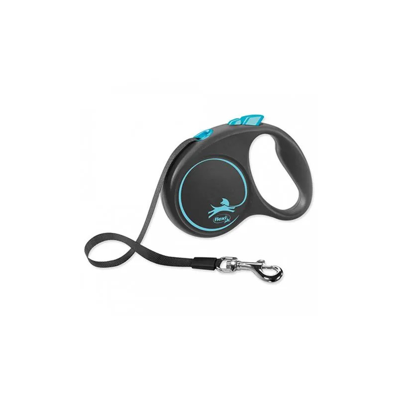 Vodítko Flexi Black Design páska L 5 m modré (do 50 kg)