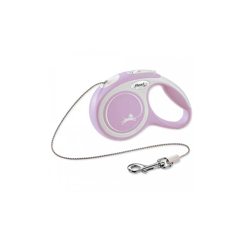Vodítko Flexi New Comfort lanko M 8 m svetloružové (do 20 kg)
