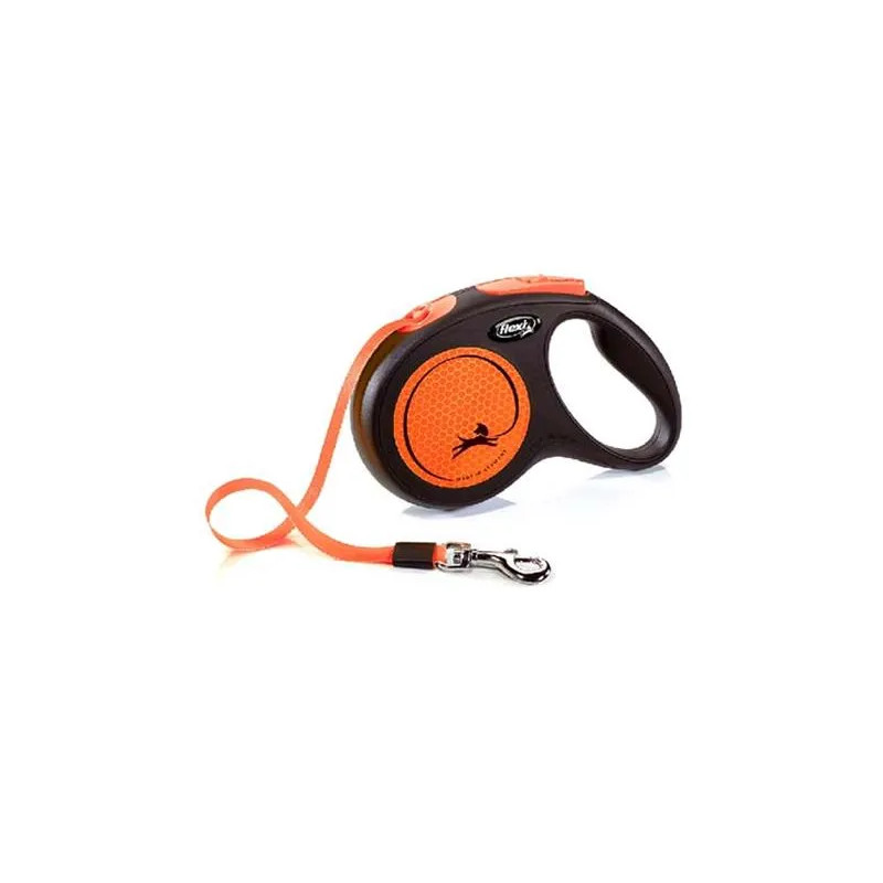 Vodítko Flexi New Neon páska M 5 m oranžové (do 25 kg)