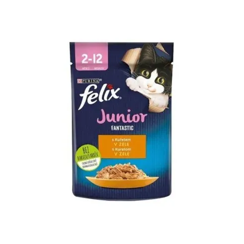 Nestlé FELIX Fantastic mačje junior piščanec v želeju vrečka 26x85 g