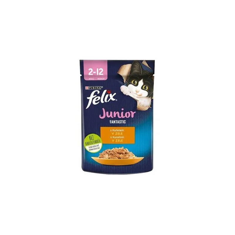 Nestlé FELIX Fantastic mačje junior piščanec v želeju vrečka 26x85 g