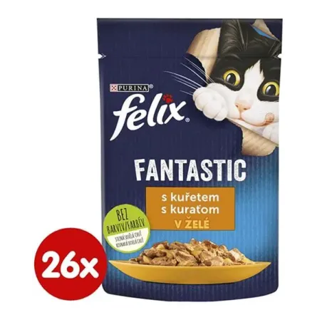 Nestlé FELIX Fantastic cat piščanec v želé, vrečka 26x85 g