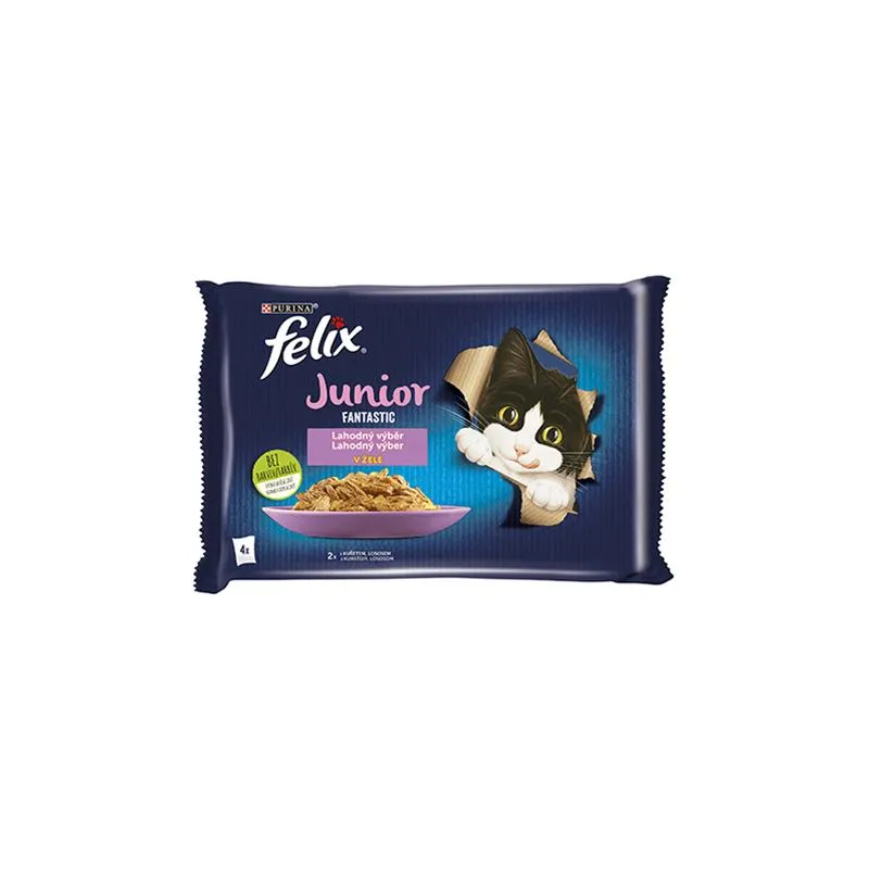 Nestlé FELIX Fantastic cat Multipack junior piščanec & losos želé vrečka 4x85 g