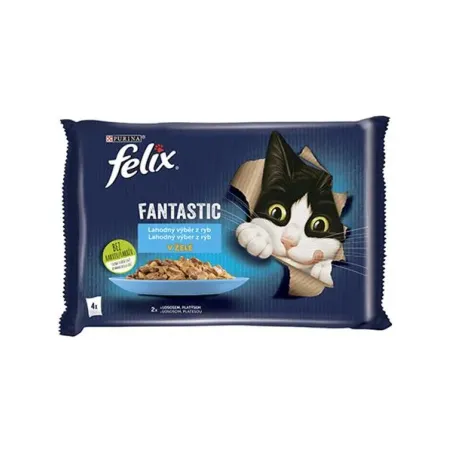 Nestlé FELIX Fantastic cat Multipack losos & platica žele vrečka 4x85 g