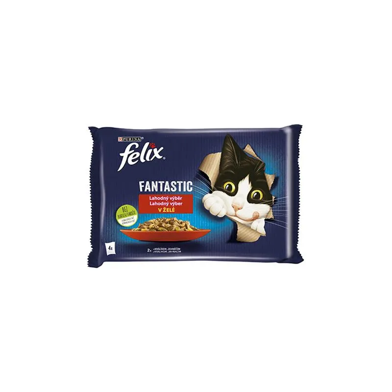 Nestlé FELIX Fantastic cat Multipack zajec&jagnje želé vrečke 4x85 g
