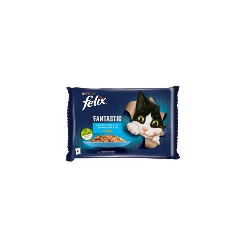Nestlé FELIX Fantastic cat Multipack izbor rib v želeju vrečkica 4x85 g
