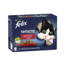 Nestlé FELIX Fantastic cat Multipack mesni izbor v želeju, 12 × 85 g (vrečke)
