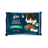 Nestlé FELIX Tasty shreds mačka Multipack losos in tuna v soku vrečka 4x80 g