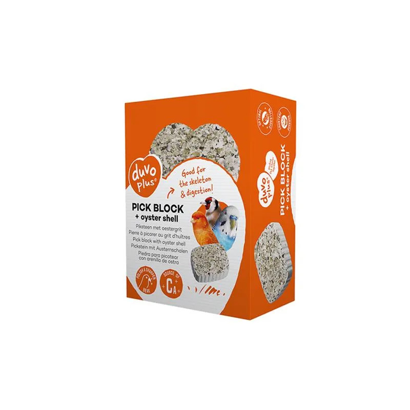 Blok DUVO+ s ustricovým gritom pre vtáky 200g - 7,2x9,7x3,5cm