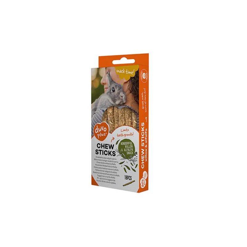 Pamlsok DUVO+ žuvacie tyčinky vŕba a lucerna pre hlodavce  70g - 10 ks - 12x1x1cm