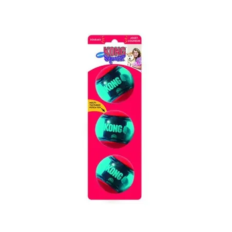 Igrača Kong Dog Squeezz Action žoga s piskalom, termoplastična guma, S (3 kos/pak.)