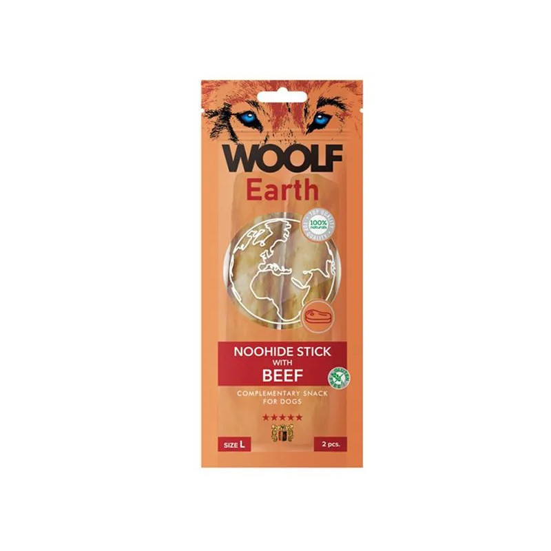 Priboljški Woolf Dog Earth NOOHIDE L sticks z govedino 85 g