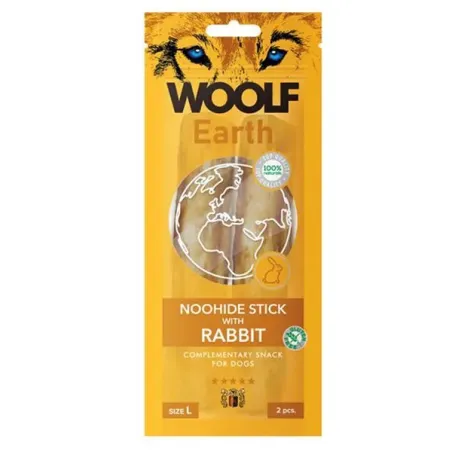 Pasje poslastice Woolf Dog Earth NOOHIDE L palčke z zajcem 85 g