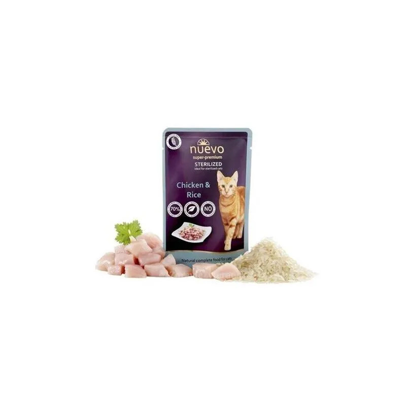 NUEVO Cat Sterilized Chicken with Rice bal. 16 x 85 g vrečkice