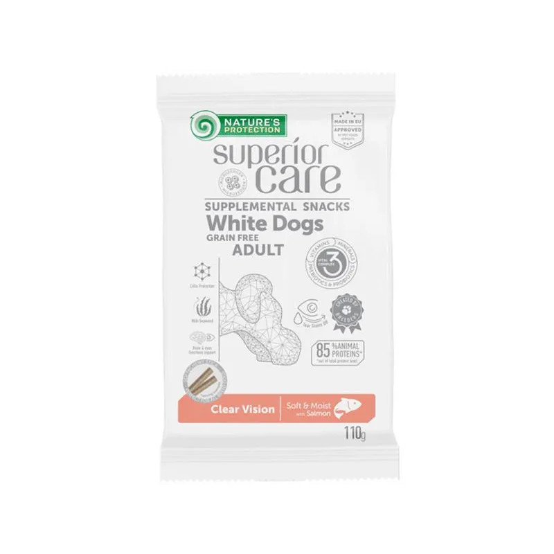 Priboljšek Natures P Superior Care white dog Clear Vision brez žit z lososom 110 g