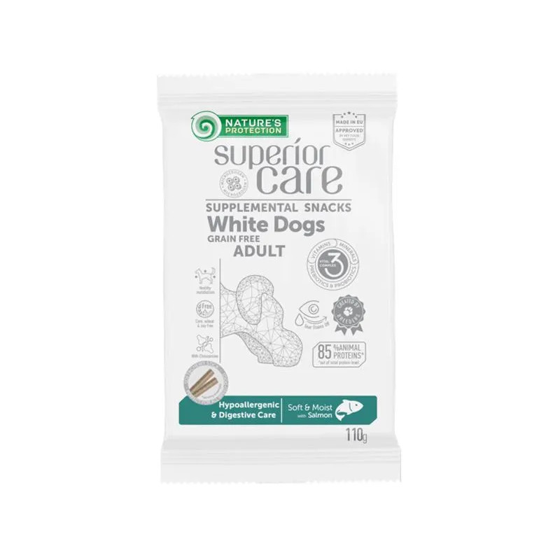 Pamlsok Natures P Superior Care white dog Hypoallergenic &  Digestive Care Grain free Salmon 110 g