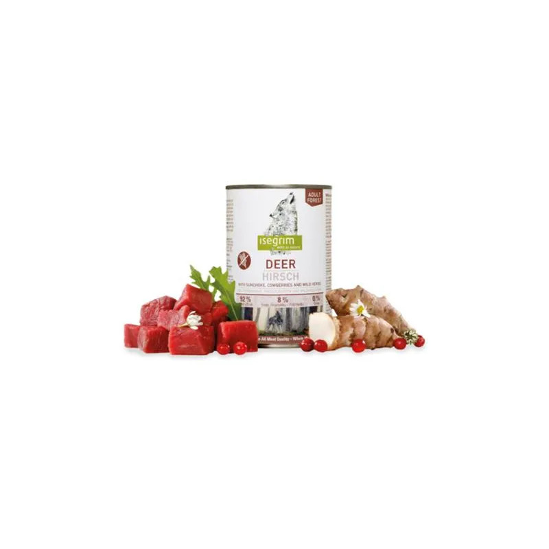 ISEGRIM dog Adult Deer with Sunchoke, Cowberries & Wild Herbs bal. 6 x 400 g konzerva