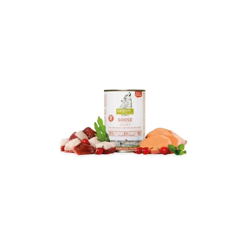 ISEGRIM dog Adult Goose with Sweet Potato, Rose Hip & Wild Herbs bal. 6 x 400 g konzerva