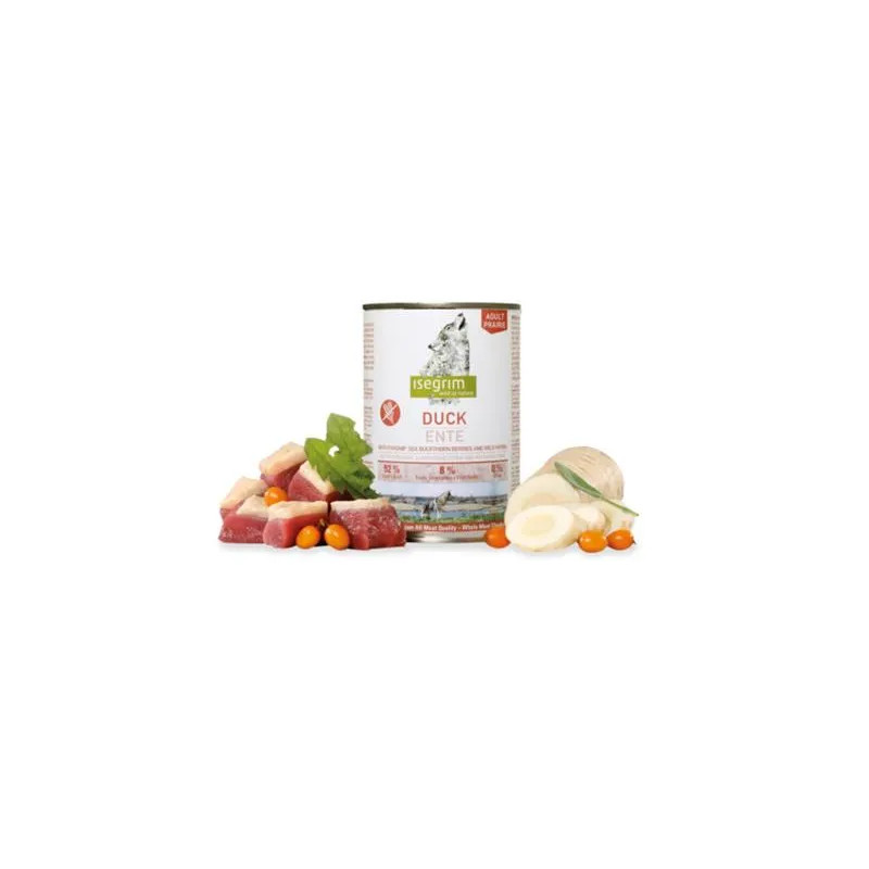 ISEGRIM dog Adult Duck with Parsnip, Sea Buckthorn & Wild Herbs  bal. 6 x 800 g konzerva