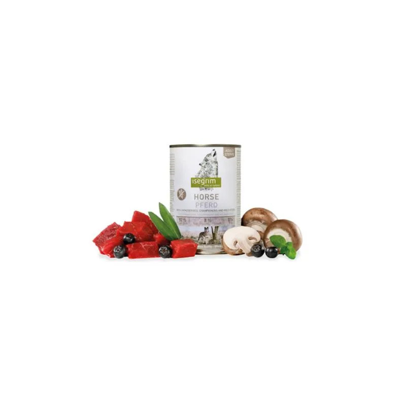 ISEGRIM dog Adult Mono Horse pure with Chokeberries, Champignons & Wild Herbs bal. 6 x 800 g konzerva