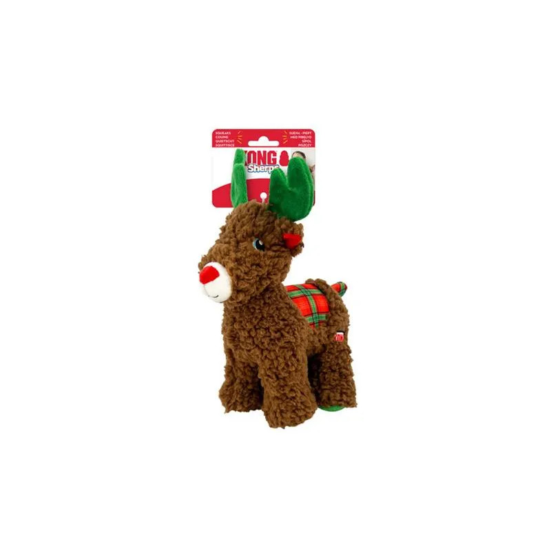 Hračka Kong Dog Holiday Sherps™ Reindeer s pískatkom, polyester, M
