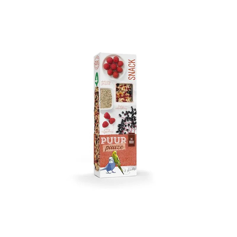PUUR pauze Sticks canary budgie raspberry & elderberry  - lahodné tyčinky s ovocím 60 g
