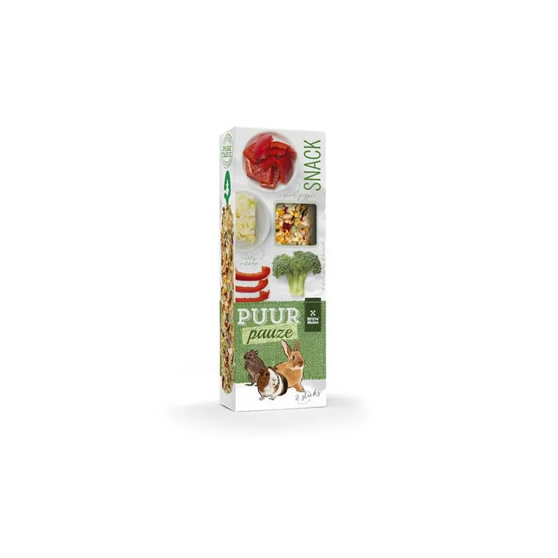 PUUR pauze Sticks bell pepper & broccoli  - lahodné tyčinky pre králiky a hlodavce 110 g
