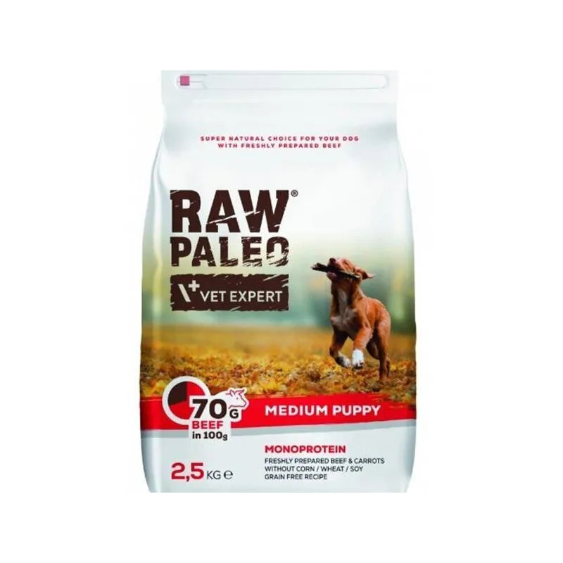 VetExpert Raw Paleo puppy medium beef 2,5 kg