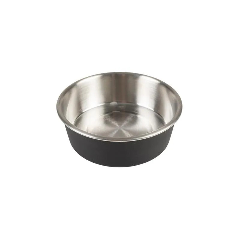 Miska DUVO+ na kŕmenie matná čierna nerez s priemerom 12,8 cm 450 ml