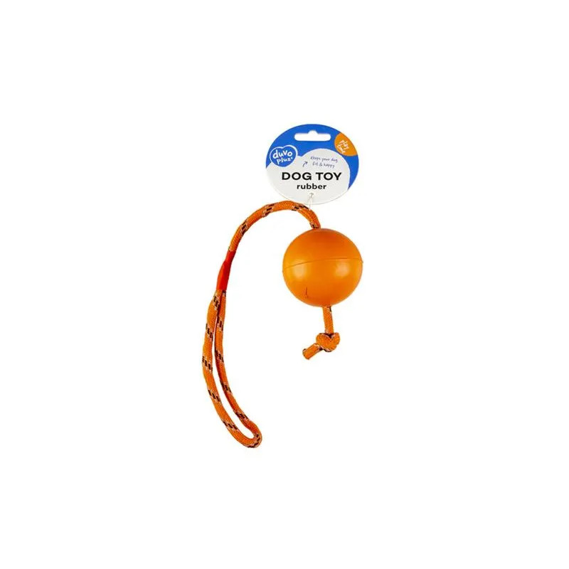Hračka DUVO+ Lopta gumená, s povrazom, mix farieb s priemerom 6 cm, dĺžka 30 cm