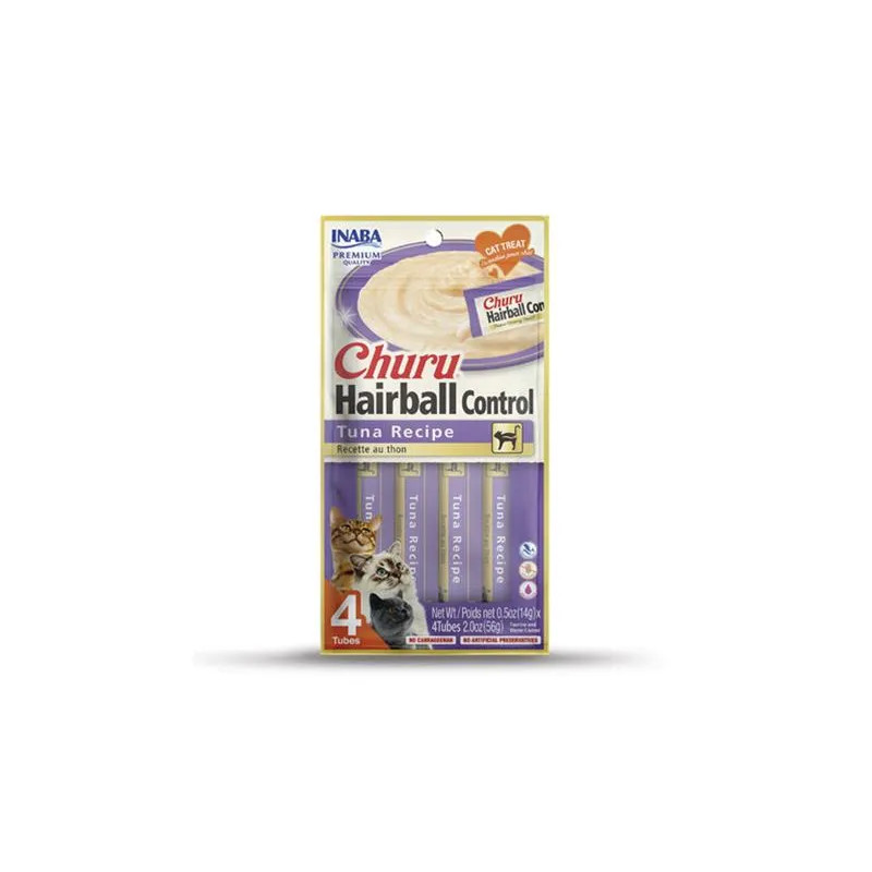 Pamlskok Inaba Churu Hairball cat Tuniak  12 x 4 tuby 672 g