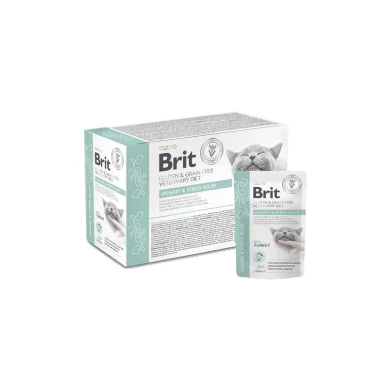 Brit VD Gluten & Grain-Free Cat Pouch Fillets in Gravy Urinary & Stress Relief   12 x 85 g