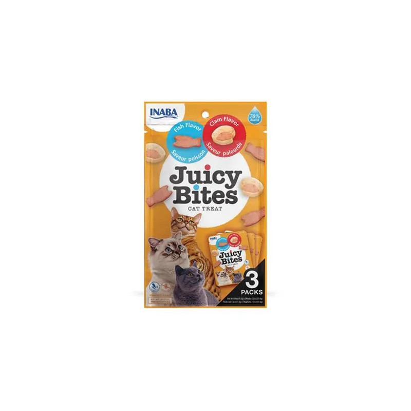 Pamlsok Inaba Juicy Bites cat Ryba & Mušľa 3 x 11,30 g