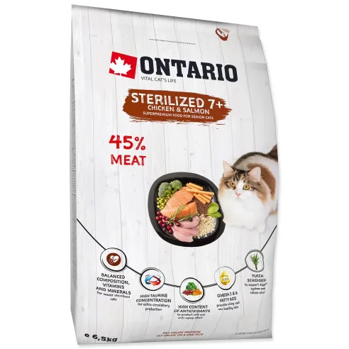 Hrana Ontario Cat Sterilised 7+6,5 kg