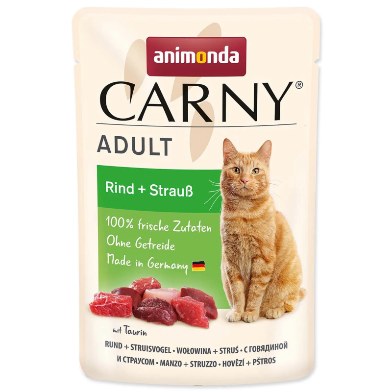 Vrečka Animonda Carny Adult govedina in noj 85 g